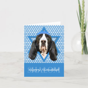 Hanukkah Star of David - Basset Hound - Jasmine Helgkort