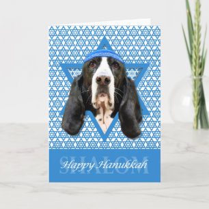 Hanukkah Star of David - Basset Hound - Jasmine Helgkort