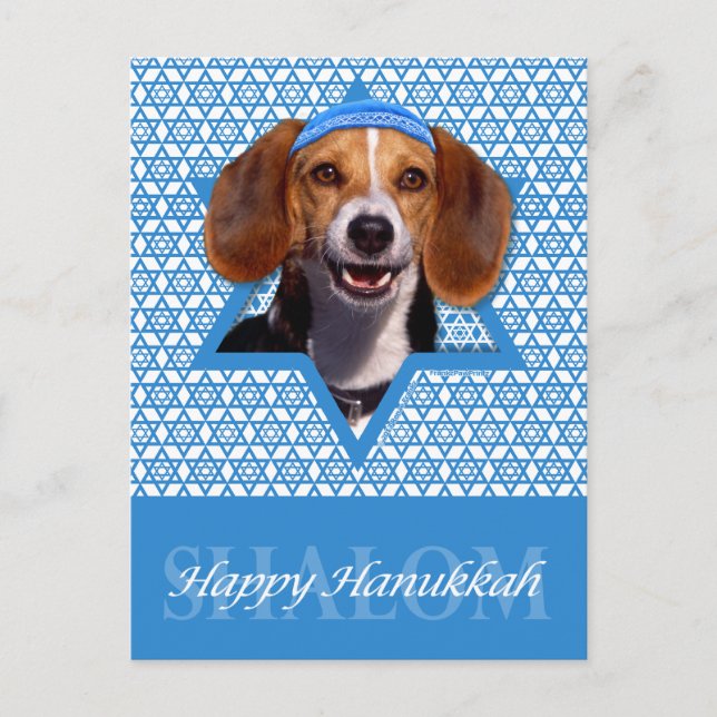 Hanukkah Star of David - Beagle Helg Vykort (Framsida)