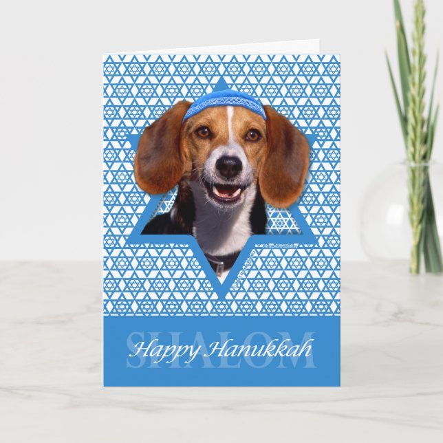 Hanukkah Star of David - Beagle Helgkort (Framsida)