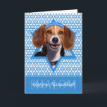 Hanukkah Star of David - Beagle Helgkort<br><div class="desc">Vad kan göra att säga Lycklig Hanukkah mer roligt än att ha denna Beagle-Hund med en Yamaka omgiven av David Star. Den här visuella utformningen av helgdag kommer säkert att glädja dina vänner och familj liksom andra hundälskare. Den här designen finns i över 100 Hundraser. Om du inte ser din...</div>