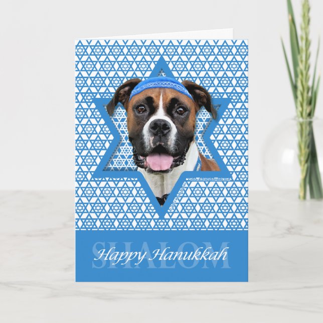 Hanukkah Star of David - Boxer - Vindy Helgkort (Framsida)