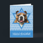 Hanukkah Star of David - Bulldog Helgkort<br><div class="desc">Vad skulle kunna göra att säga Lycklig Hanukkah mer roligt än att ha den här Bulldog på en Yamaka omgiven av David Star. Den här visuella utformningen av helgdag kommer säkert att glädja dina vänner och familj liksom andra hundälskare. Den här designen finns i över 100 Hundraser. Om du inte...</div>