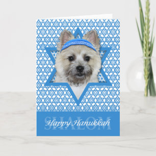 Hanukkah Star of David - Cairn Terrier - Teddy Bea Helgkort