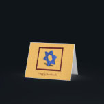 Hanukkah Star of David Card Helgkort<br><div class="desc">En vacker stjärna av David inuti en röd ram på mörkens gult. Perfekt att skicka till familj och vänner.</div>