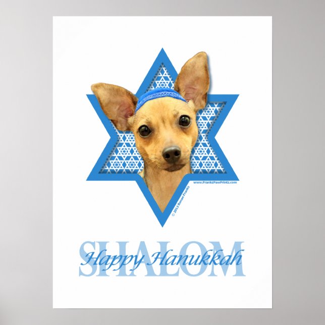 Hanukkah Star of David - Chihuahua Poster (Framsidan)