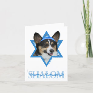 Hanukkah Star of David - Corgi Helgkort