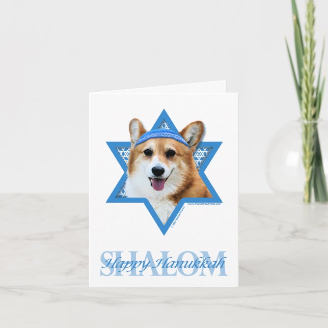 Hanukkah Star of David - Corgi - Owen Helgkort (Framsida)
