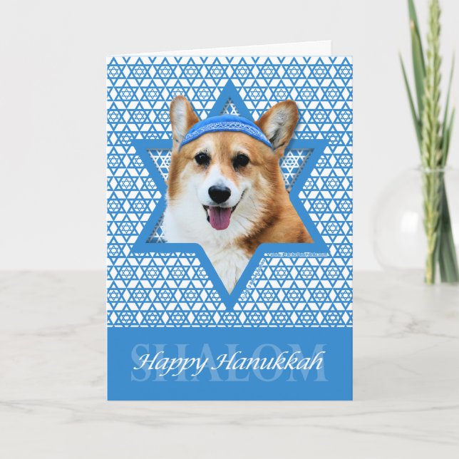 Hanukkah Star of David - Corgi - Owen Helgkort (Framsida)