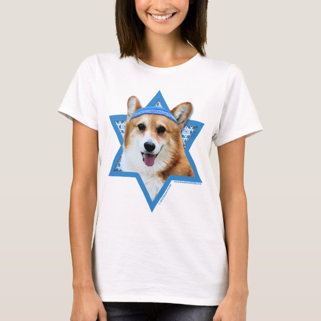 Hanukkah Star of David - Corgi - Owen T-shirt (Framsida)