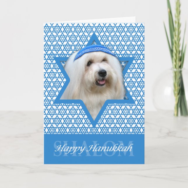 Hanukkah Star of David - Coton de Tulear Helgkort (Framsida)