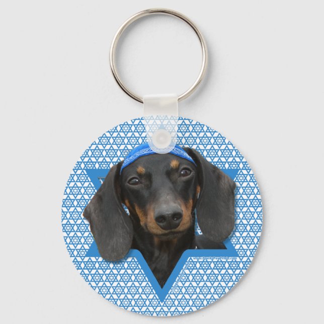 Hanukkah Star of David - Dachshund - Winston Nyckelring (Framsida)