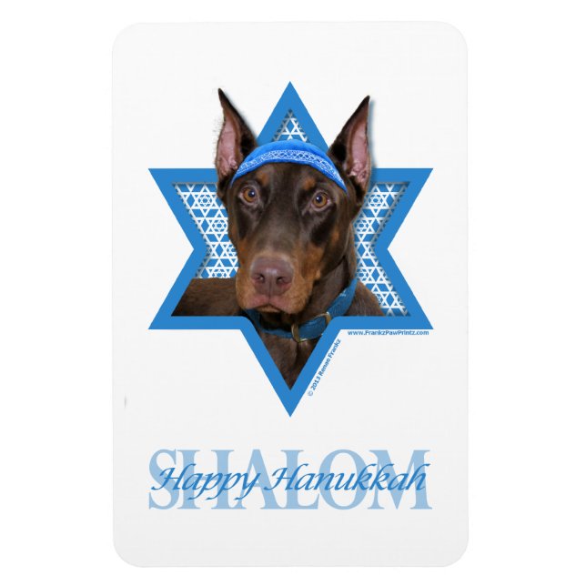 Hanukkah Star of David - Doberman - Rocky Magnet (Vertikal)