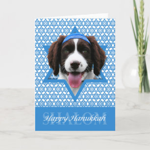 Hanukkah Star of David - Engelska Springer spanel Helgkort