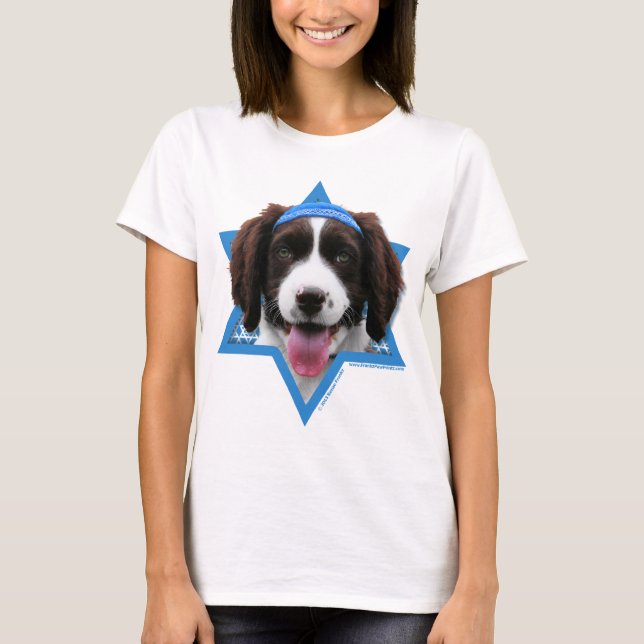 Hanukkah Star of David - English Springer Spain Tee (Framsida)