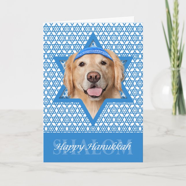 Hanukkah Star of David - Golden Retriever - Corona Helgkort (Framsida)