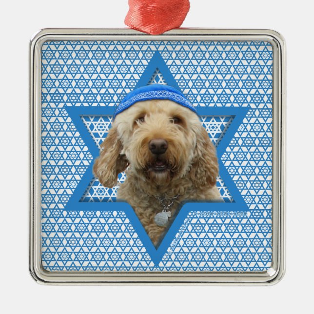 Hanukkah Star of David - GoldenDoodle Julgransprydnad Metall (Framsidan)