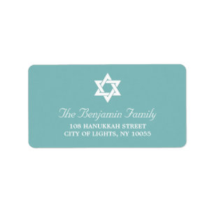 Hanukkah Star of David Helgdag Adressetiketters Adressetikett