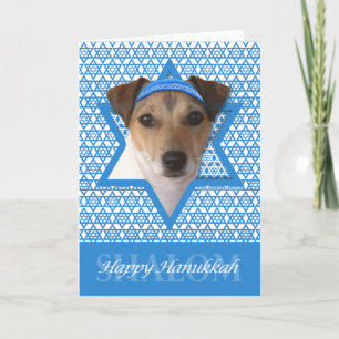 Hanukkah Star of David - Jack Russell Terrier Helgkort