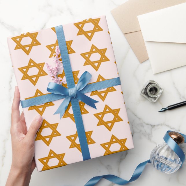 HANUKKAH STAR OF DAVID Jewish Helgdag Pub Mitzvah Presentpapper (Gifting)