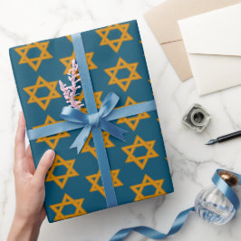 HANUKKAH STAR OF DAVID Jewish Helgdag Pub Mitzvah Presentpapper