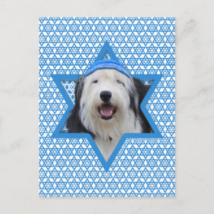 Hanukkah Star of David - Old English Sheepdog Helg Vykort