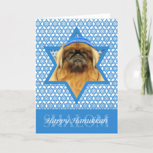 Hanukkah Star of David-Pekingese-Småstarna Helgkort