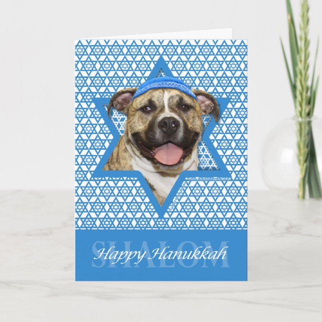Hanukkah Star of David - Pitbull - Tigger Helgkort (Framsida)