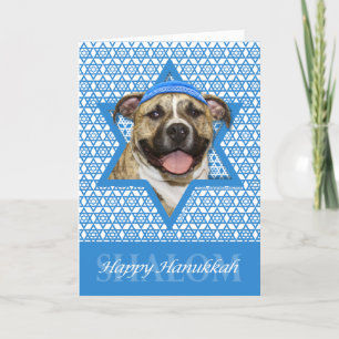 Hanukkah Star of David - Pitbull - Tigger Helgkort