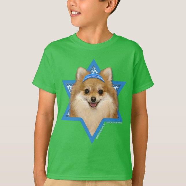 Hanukkah Star of David - Pommanian Tee Shirt (Framsida)