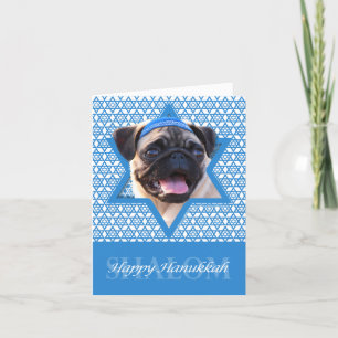Hanukkah Star of David - Pug Helgkort