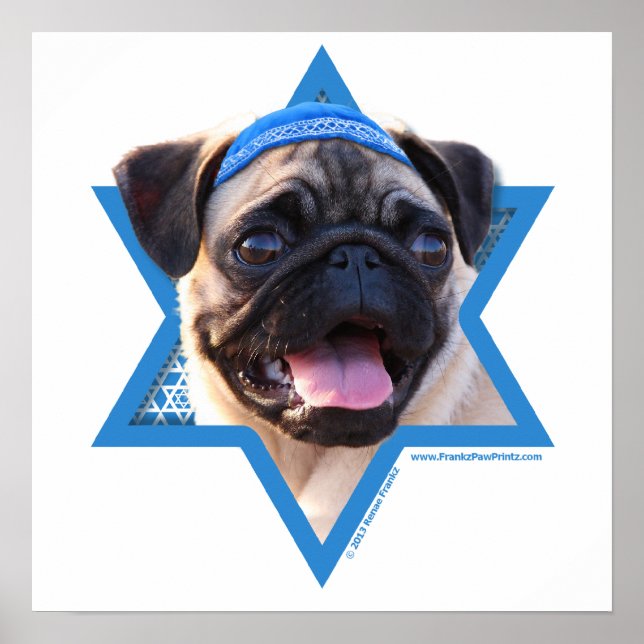 Hanukkah Star of David - Pug Poster (Framsidan)