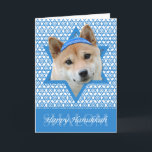 Hanukkah Star of David - Shiba Inu Helgkort<br><div class="desc">Vad skulle kunna göra att säga Lycklig Hanukkah mer roligt än att ha den här Shiba Inu-Hund med en Yamaka omgiven av David Star. Den här visuella helgdag kommer säkert att glädja dina vänner och din familj liksom andra djur älskare. Den här designen finns i över 100 Hundraser. Kontakta mig...</div>
