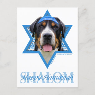 Hanukkah Star of David - Swiss Mountain Hund Helg Vykort