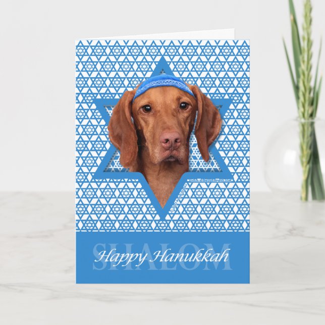 Hanukkah Star of David - Vizsla - Reagan Helgkort (Framsida)