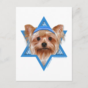 Hanukkah Star of David - Yorkshire Terrier Helg Vykort