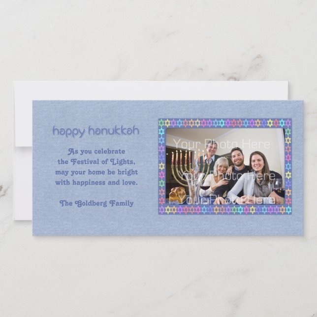 Hanukkah Star Ram-fotokort Julkort (Framsida)