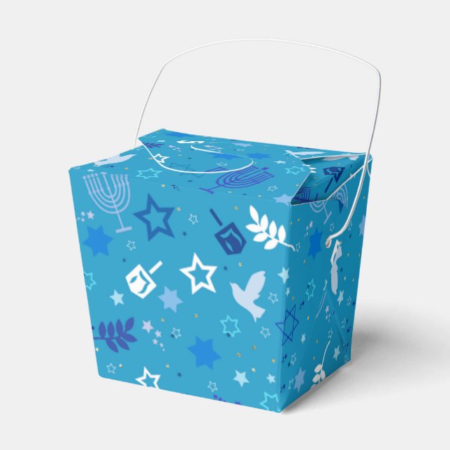 Hanukkah Stars Favor Box Presentaskar (Framsidan Sidan)