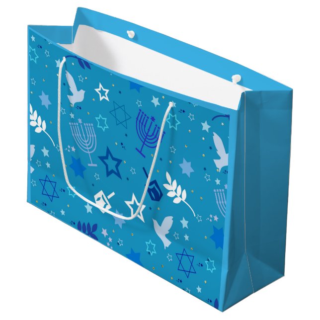 Hanukkah Stars Gift Bag (Framsidan Vinklad)