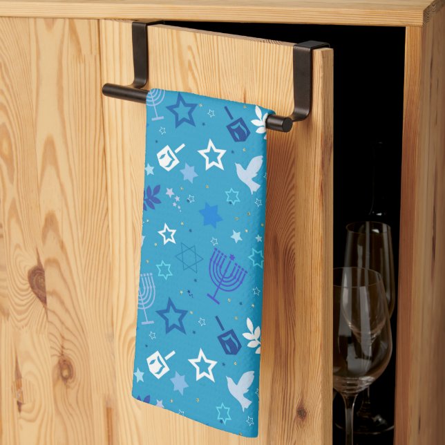 Hanukkah Stars Kitchen Towel Kökshandduk (Thirds Fold)