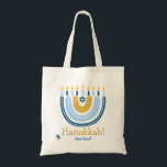 HANUKKAH Stars Menorah Dreidel Tote Bag Tygkasse<br><div class="desc">Vår Rainbow Menorah Hanukkah Tote Bag har en populär Rainbow-design som flippar över för att bli en helig Hanukkah/ Chanukah-menorah. Med en skarp nyck av judiska stjärnor från David är denna moderna utformning ett vackert, roligt sätt att önska familj och vänner en Lycklig Hanukkah i stil. Så mycket mer meningsfullt...</div>