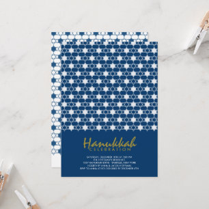Hanukkah Stars of David Mönster Blue Julfest Inbjudningar