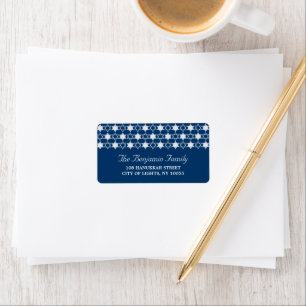 Hanukkah Stars of David Mönster Navy Blue Adress Adressetikett