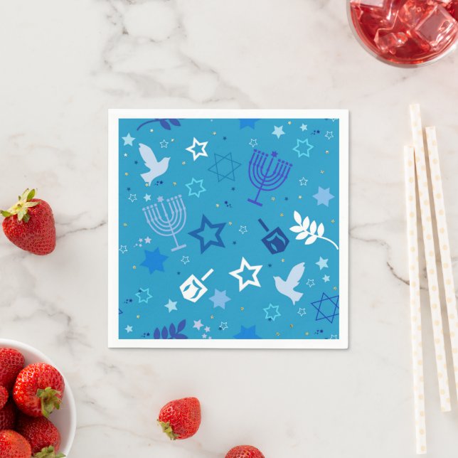 Hanukkah Stars Pappra Napkins Pappersservett (Insitu)
