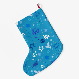Hanukkah Stars Stocking Stor Julstrumpa