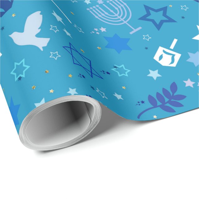 Hanukkah Stars Wrapping Papper Presentpapper (Rullad Hörn)