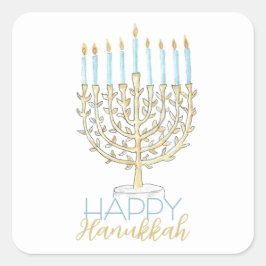 Hanukkah Sticker Fyrkantigt Klistermärke