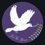 Hanukkah Stickers (1 1/2"/3")"Dove Menorah/Gult" Runt Klistermärke<br><div class="desc">Hanukkah/Helgdag-klistermärken, personlig. "Dove Lighting Menorah/Gult" Välj mellan 1/2- och 3-tums klistermärken. Anpassa genom att ta bort och ersätta text med ett eget meddelande. Välj ditt favoritteckensnitt storlekt, stil och färg. Tack för att du stannade och shoppade förbi! Ditt företag är mycket uppskattat! Lycklig Hanukkah! Form: Klassisk rund etikett Gör din...</div>