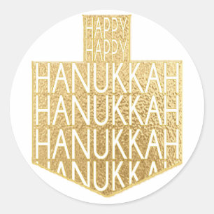 Hanukkah Stickers (1 1/2" eller 3")"Hanukkah Dreid Runt Klistermärke
