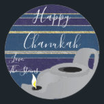 Hanukkah Stickers (1 1/2 tum/3 tum)"Oil Lamp Guld/ Runt Klistermärke<br><div class="desc">Hanukkah/Helgdag-klistermärken, personlig. "Oljelampa Guld/Silver" Välj mellan 1 1/2- och 3-tums klistermärken. Anpassa genom att ta bort och ersätta text med ett eget meddelande. Välj ditt favoritteckensnitt storlekt, stil och färg. Tack för att du stannade och shoppade förbi! Ditt företag är mycket uppskattat! Lycklig Hanukkah! Form: Klassisk rund etikett Gör din...</div>